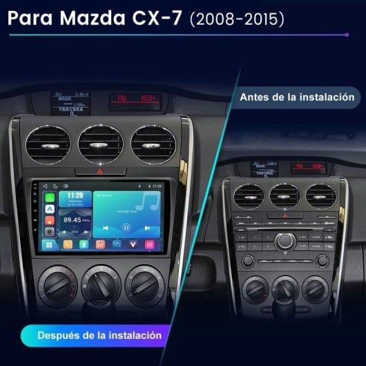 Autoradio Junsun 9" CarPlay Android Auto Inalámbrico Linux Compatible Mazda CX-7