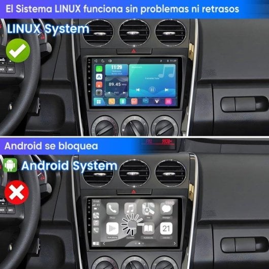 Autoradio Junsun 9" CarPlay Android Auto Inalámbrico Linux Compatible Mazda CX-7