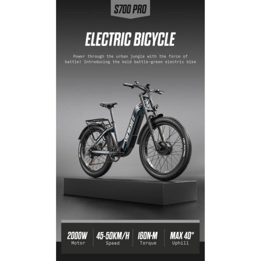 Vélo électrique Shengmilo S700pro 2000W 48V 25Ah 26" Fat Tires 45 km/h