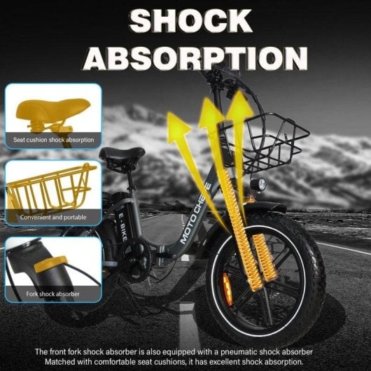 Bicicleta Eléctrica Baolujie Moto Chefe DZ-2030 500 W 48 V 16 Ah 40 km/h