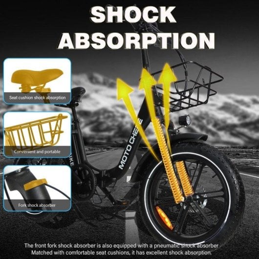 Bicicleta Eléctrica Baolujie Moto Chefe DZ-2030 500 W 48 V Neumáticos 20"