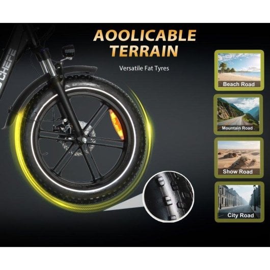 Bicicleta Eléctrica Baolujie Moto Chefe DZ-2030 500 W 48 V Neumáticos 20"