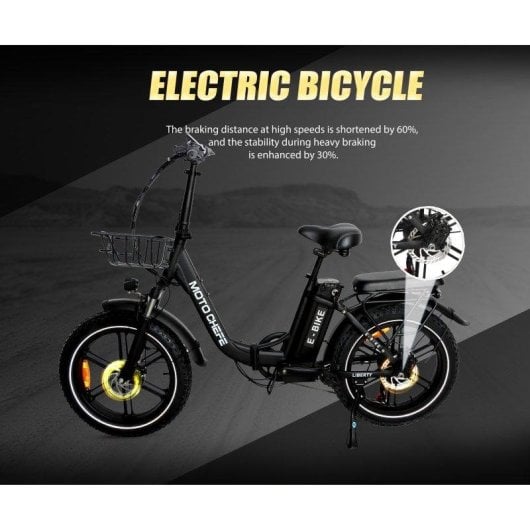 Bicicleta Eléctrica Baolujie Moto Chefe DZ-2030 500 W 48 V Neumáticos 20"
