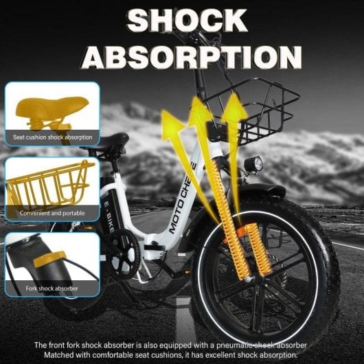 Bicicleta Eléctrica Baolujie Moto Chefe DZ-2030 500W Batería 48V 16Ah 20" 40 km/h