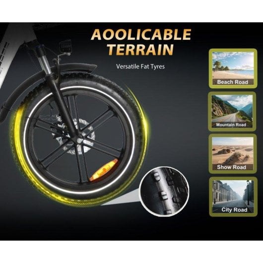 Bicicleta Eléctrica Baolujie Moto Chefe DZ-2030 500W Batería 48V 16Ah 20" 40 km/h