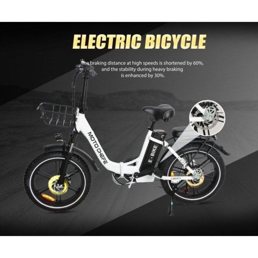 Bicicleta Eléctrica Baolujie Moto Chefe DZ-2030 500W Batería 48V 16Ah 20" 40 km/h