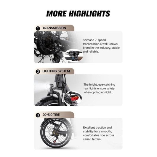 Vélo électrique OneSport OT16 Pro 250W 48V 17Ah 20 pouces Pliable