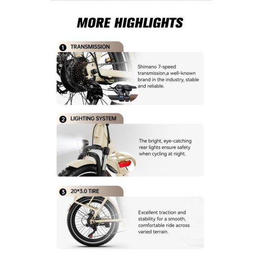 Velo electrique pliant OneSport OT16 Pro 250W 48V 60 km