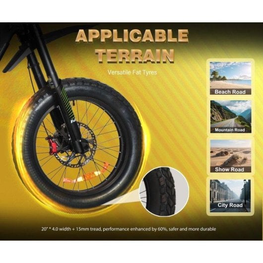 Vélo électrique Baolujie Voltvibe M2 2000W 60V 25Ah 65 km/h 20 pouces