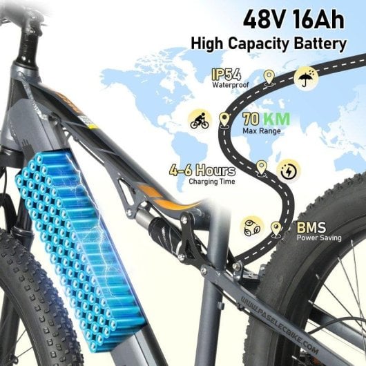Vélo électrique Hedatx PASELEC GS9 Batterie 48V 16Ah