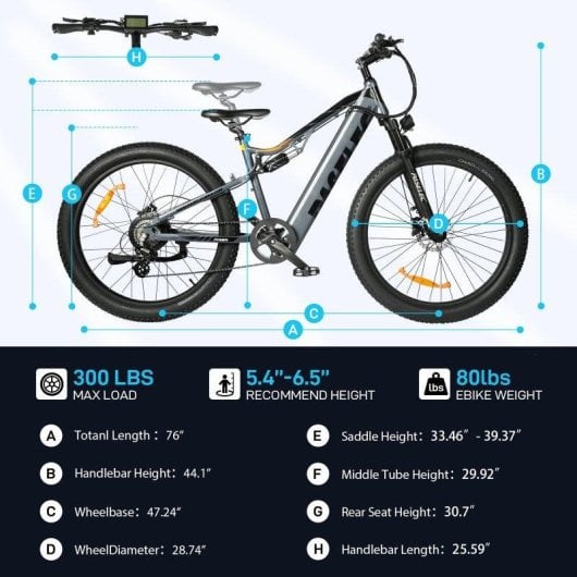 Vélo électrique Hedatx PASELEC GS9 Batterie 48V 16Ah