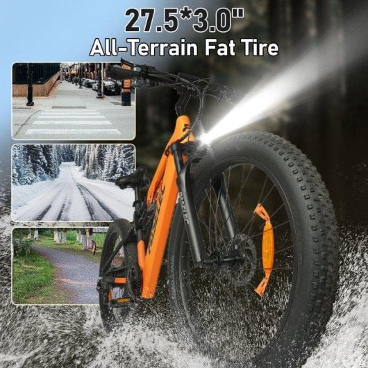 Velo electrique Hedatx Paselec GS9 48V 16Ah 8 vitesses Orange