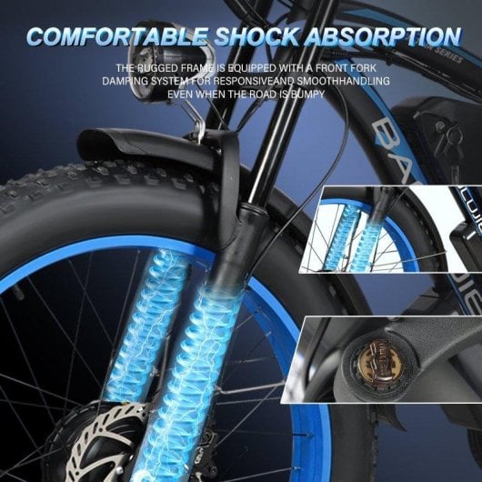 Vélo électrique Baolujie DP2602 Double Moteur 1500 W 48 V 23 Ah 45 km/h 26x4.0