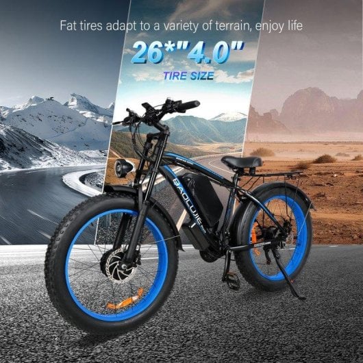 Vélo électrique Baolujie DP2602 Double Moteur 1500 W 48 V 23 Ah 45 km/h 26x4.0