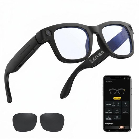 Autrucker Gafas Inteligentes Cámara integrada IA traductor y protección UV