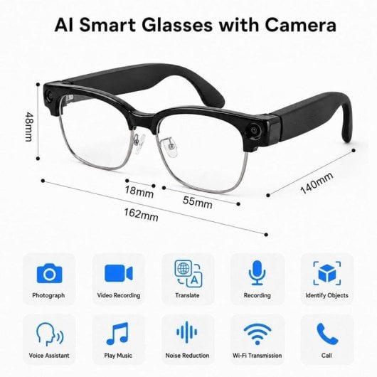 Autrucker Gafas Inteligentes Cámara Integrada IA Integrada Traductor