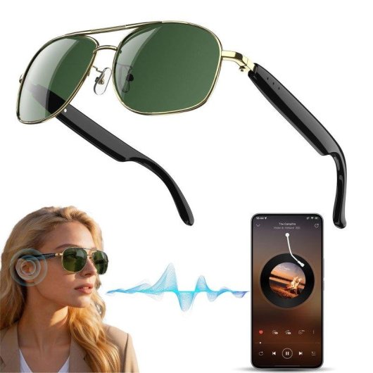 Blackview Gafas Inteligentes con Altavoces Llamadas IP54 UV Doradas