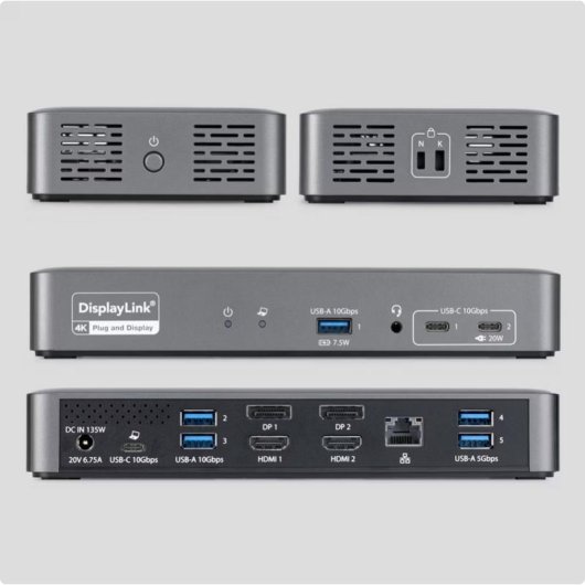Dockingstation StarTech SmartDock USB-C 96 W für zwei 4K-Monitore