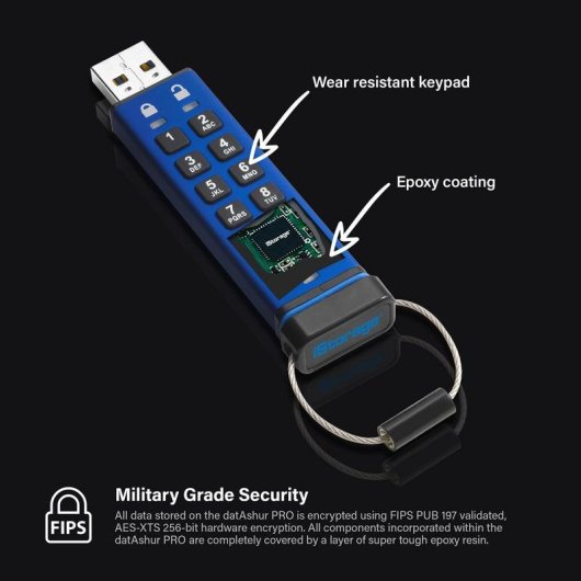 Memoria USB iStorage datAshur Pro 64 GB USB 3.2 azul
