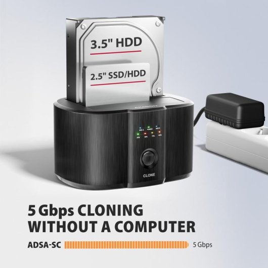 Base de conexao Axagon ADSA-SC para 2 discos SATA USB-C