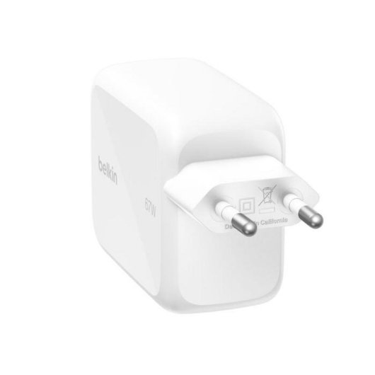 Carregador Belkin UltraCharge 67 W USB-C GaN Cabo Retrátil Branco