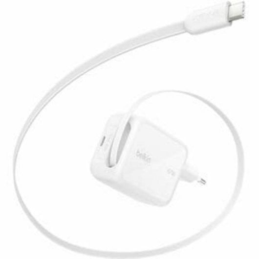 Carregador Belkin UltraCharge 67 W USB-C GaN Cabo Retrátil Branco