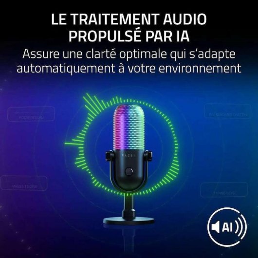 Micrófono Razer Seiren V3 Chroma USB supercardioide con Tap-to-Mute y RGB