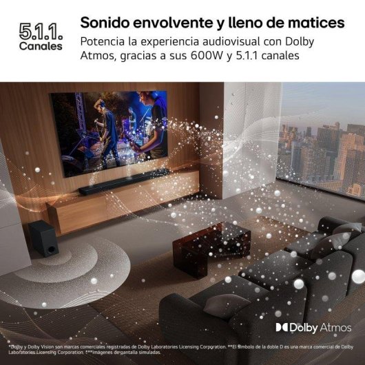 Barra de sonido LG S70TR 5.1.1 500 W Bluetooth Dolby Atmos negra
