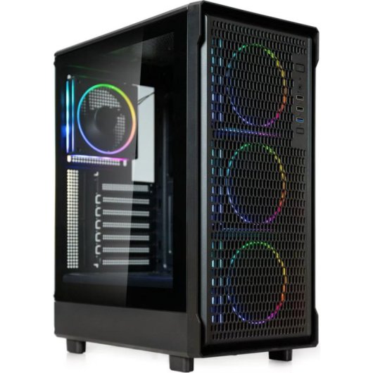 Caja PC Kolink AM2 ARGB Torre ATX Negro 4 ventiladores 120 mm