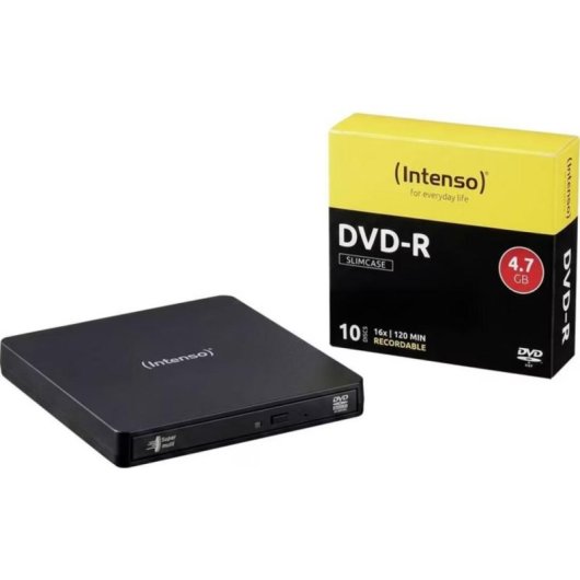 Unidad Externa CD/DVD Intenso EOD 400D Slim 24x USB-C USB-A