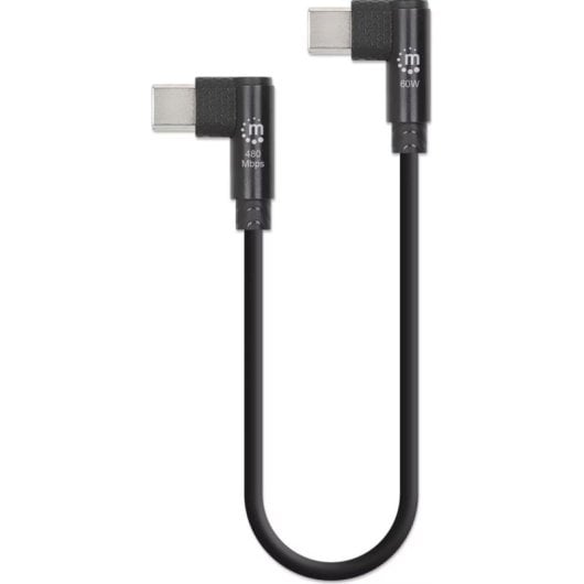 Cable USB-C para USB-C Manhattan 20 cm Angulado Pacote de 5