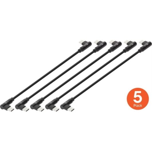 Cable USB-C para USB-C Manhattan 20 cm Angulado Pacote de 5