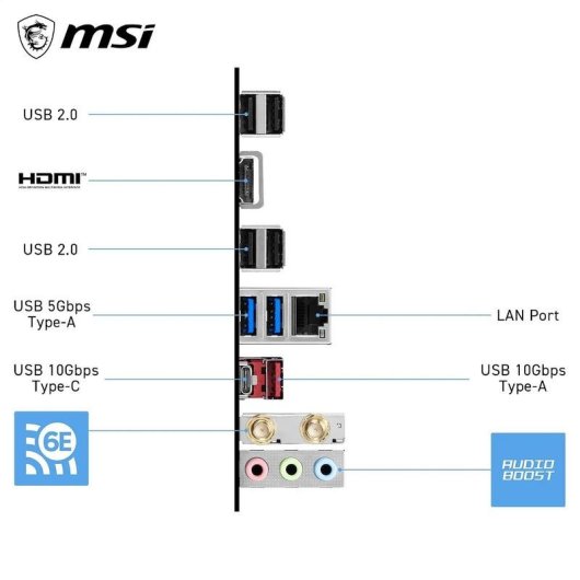 Motherboard MSI PRO B550-S WIFI6E AMD B550 Socket AM4 DDR4 ATX WiFi 6E PCIe 4.0