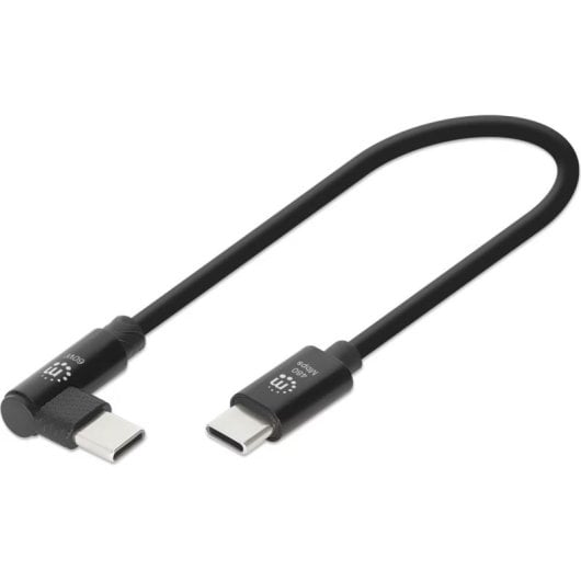 Cavo USB-C Manhattan 90° 60W Confezione 5 pezzi 0,2 m Nero