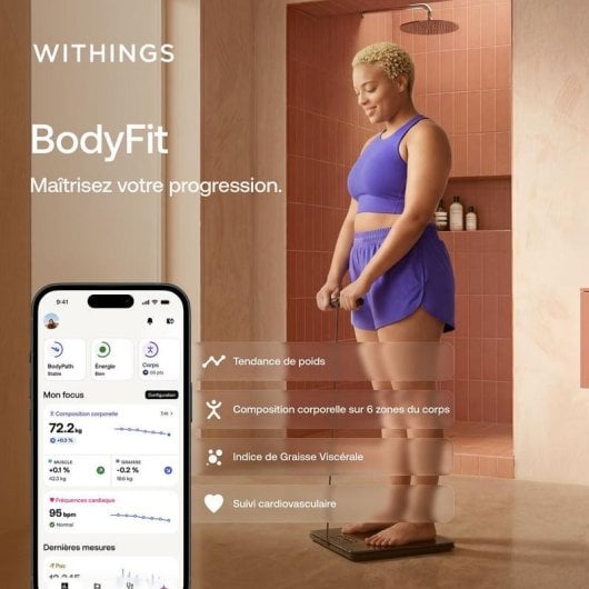 Körperanalysewaage Withings BodyFit WBS16 Schwarz LCD 3,5" WiFi Bluetooth