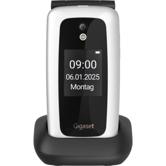 Gigaset GL795 4G 2,8" pliable avec touche SOS et base de charge noir et blanc
