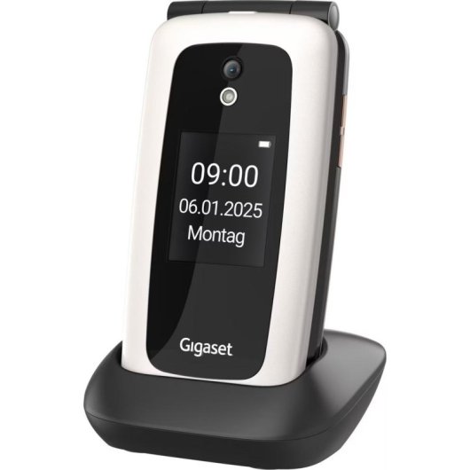 Gigaset GL795 4G 2,8" pliable avec touche SOS et base de charge noir et blanc