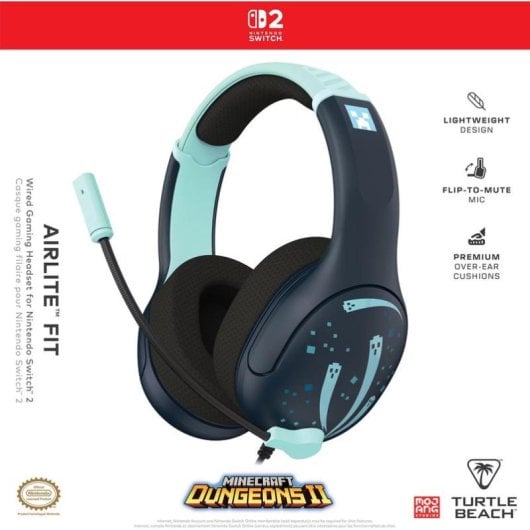 Auriculares Turtle Beach Airlite Fit con cable para Switch 2, micrófono antirruido