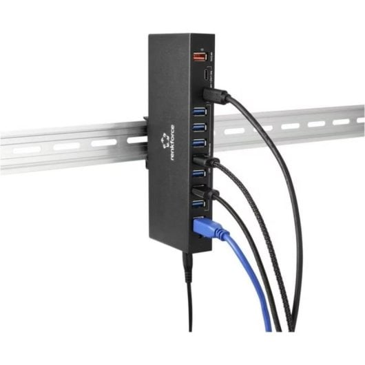 Hub USB Renkforce RF-7403762 10 porte 5 Gbit/s ricarica rapida montaggio DIN