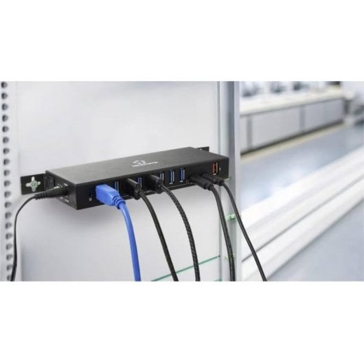 Hub USB Renkforce RF-7403762 10 porte 5 Gbit/s ricarica rapida montaggio DIN