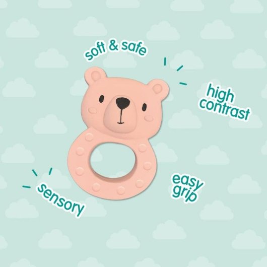 Mordeur SES Creative Tiny Talents Oso Bo Caucho Natural Rose