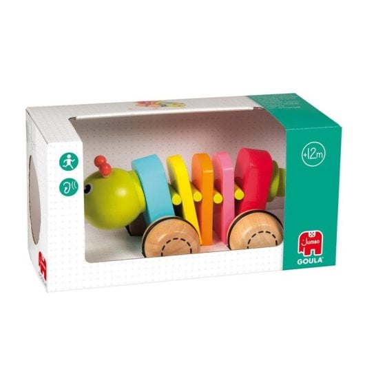 Jouet d'éveil Goula Gusanito en bois multicolore dès 1 an