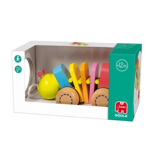 Jouet d'éveil Goula Gusanito en bois multicolore dès 1 an