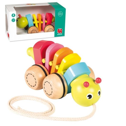 Jouet d'éveil Goula Gusanito en bois multicolore dès 1 an