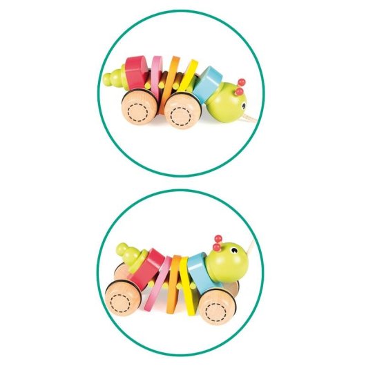 Jouet d'éveil Goula Gusanito en bois multicolore dès 1 an