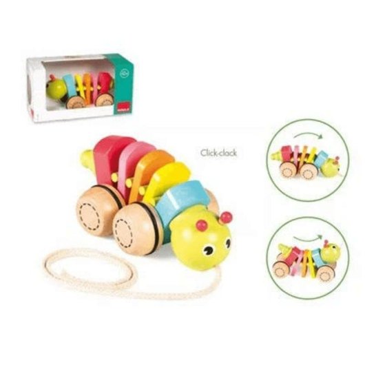 Jouet d'éveil Goula Gusanito en bois multicolore dès 1 an