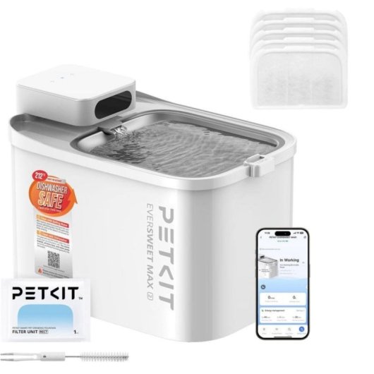 Fontaine pour animaux Petkit Eversweet Max 2 avec 5 filtres, 3L, sans fil