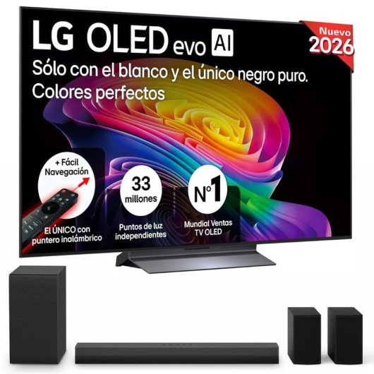 Pack LG OLED evo AI OLED55C64LA 55" 4K UltraHD + S40TR Barra de Sonido Inteligente 4.1