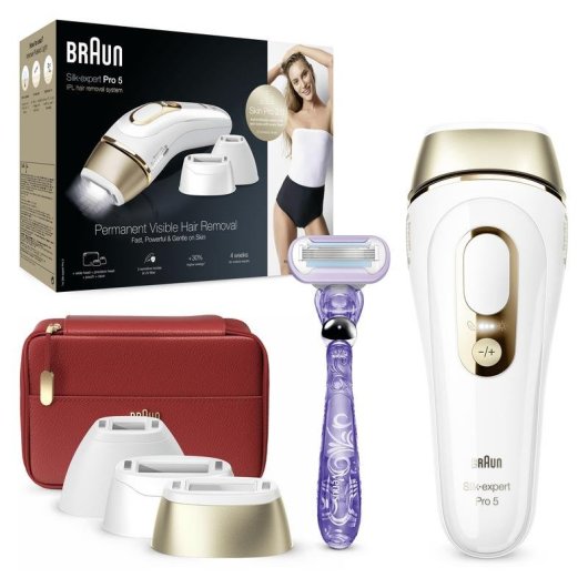 Depiladora luz pulsada IPL Braun Silk-expert Pro 5 PL5267 con accesorio facial