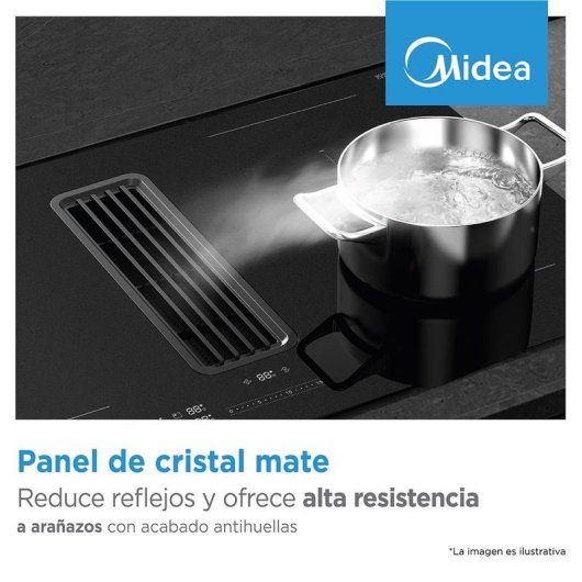 Placa de inducción Midea MIH7480Y225GKH1 80 cm con extractor integrado